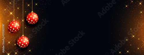 merry christmas sparkles banner with text space