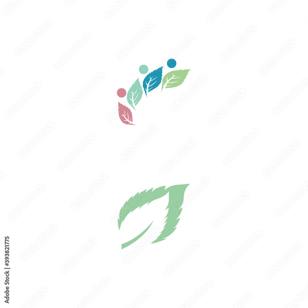 Fototapeta premium Leaf Mint Logo Template vector symbol