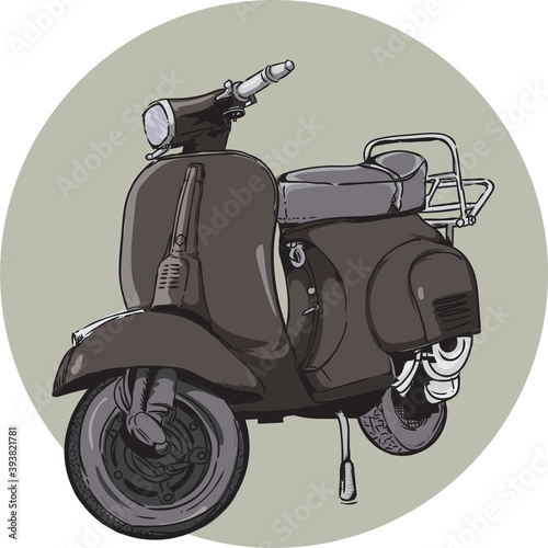grey scooter vector illustraiton very suitable as a picture on t-shirts, wall hangings, story books, or various other art products
