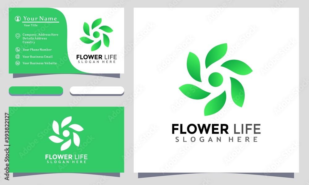 Flower Life logo Designs vector illustration, Business card template Flower Life logo Designs vector illustration, Business card template