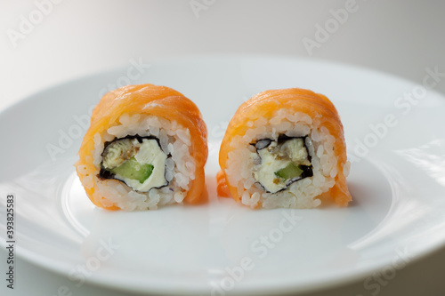 sushi on a plate salmon