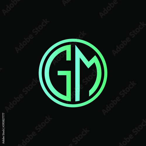 GM MONOGRAM letter icon design on BLACK background.Creative letter GM/ G M logo design.
GM initials MONOGRAM Logo design.