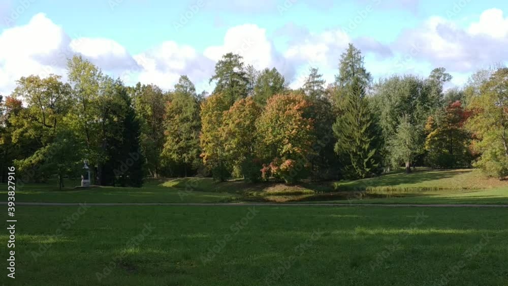 View on the Catherine Palace territory and buildings at autumn weather, Saint Petersburg, Russia View on the Catherine Palace territory and buildings at autumn weather, Saint Petersburg, Russia