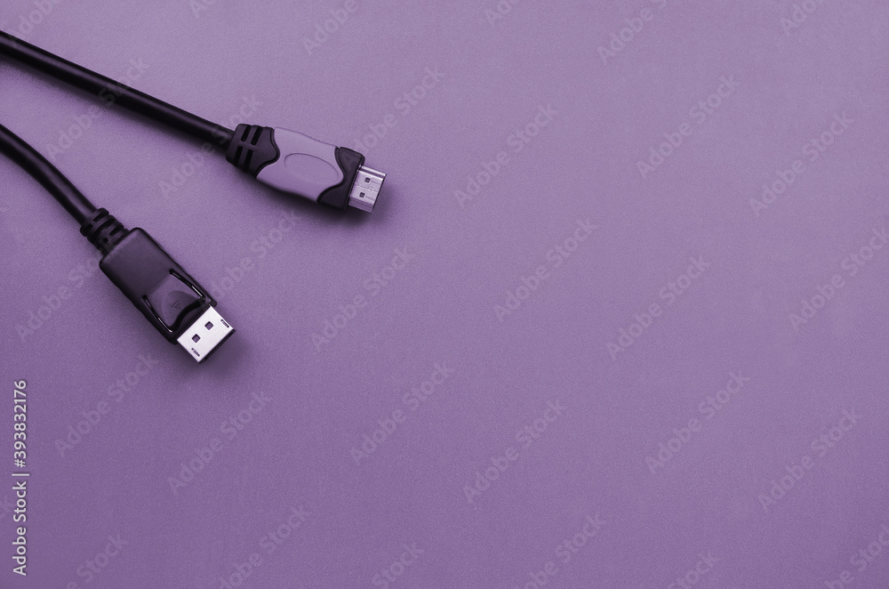 Audio video HDMI computer cable plug and 20-pin male DisplayPort gold ...