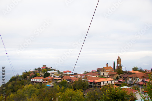 Sighnaghi village landscape and city view in Kakheti, Georgia photo