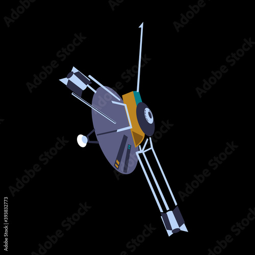 spacecraft pioneer 11 in cartoon style 2d