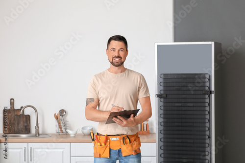 Worker of repair service ne...