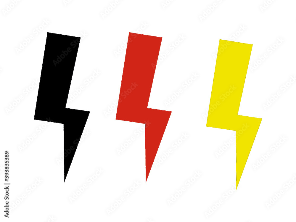 Blitze Vektor Set auf weißen Hintergrund isoliert Blitze Vektor Set auf weißen Hintergrund isoliert