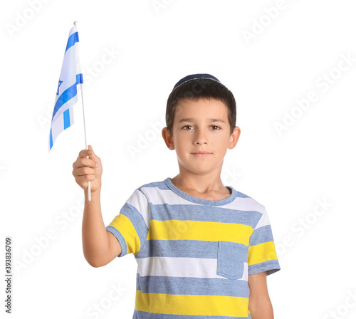 Little boy with the flag of...