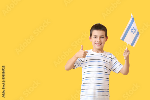 Little boy with the flag of...