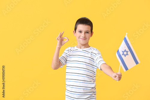 Little boy with the flag of...