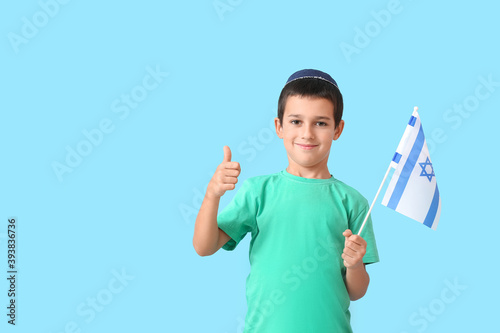 Little boy with the flag of...