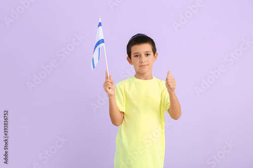 Little boy with the flag of...