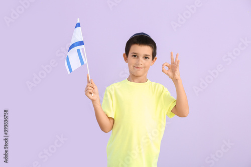 Little boy with the flag of...