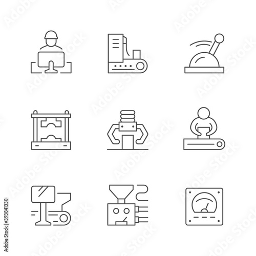 Set line icons of production plant