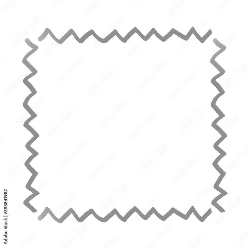 ギザギザのシンプルな四角いフレーム　枠
