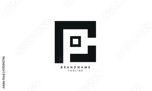 Alphabet letters Initials Monogram logo PC, CP, P and C