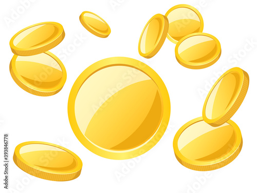 1つのシンプルなゴールドのコイン

