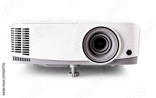 White multimedia projector isolated on white background