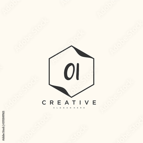 OI Beauty vector initial logo, handwriting logo art design of initial signature, wedding, fashion, jewerly, boutique, floral and botanical with creative template for any company or business.