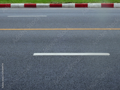 asphalt road with line of lane in street © srckomkrit