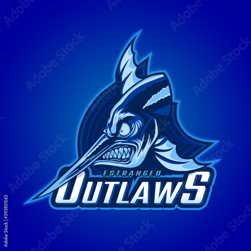 Esports Gaming Logotype - Estranged Outlaws - Monochromatic