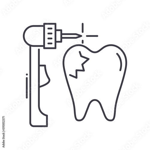 Dentistry icon  linear isolated illustration  thin line vector  web design sign  outline concept symbol with editable stroke on white background.