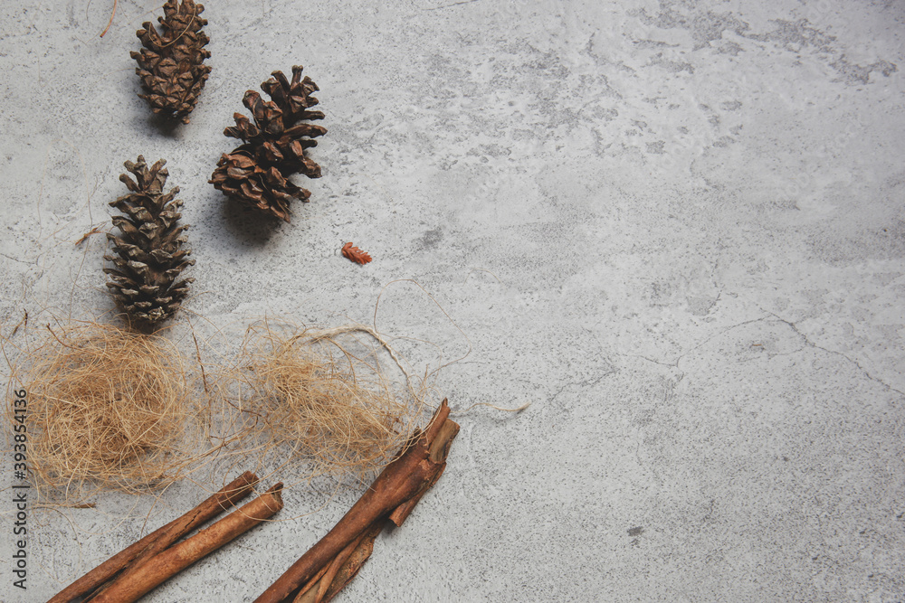 Autumn composition, autumn concept. Flat lay top view of autumn dried leaves on cement floor, copy space. Autumn composition, autumn concept. Flat lay top view of autumn dried leaves on cement floor, copy space.