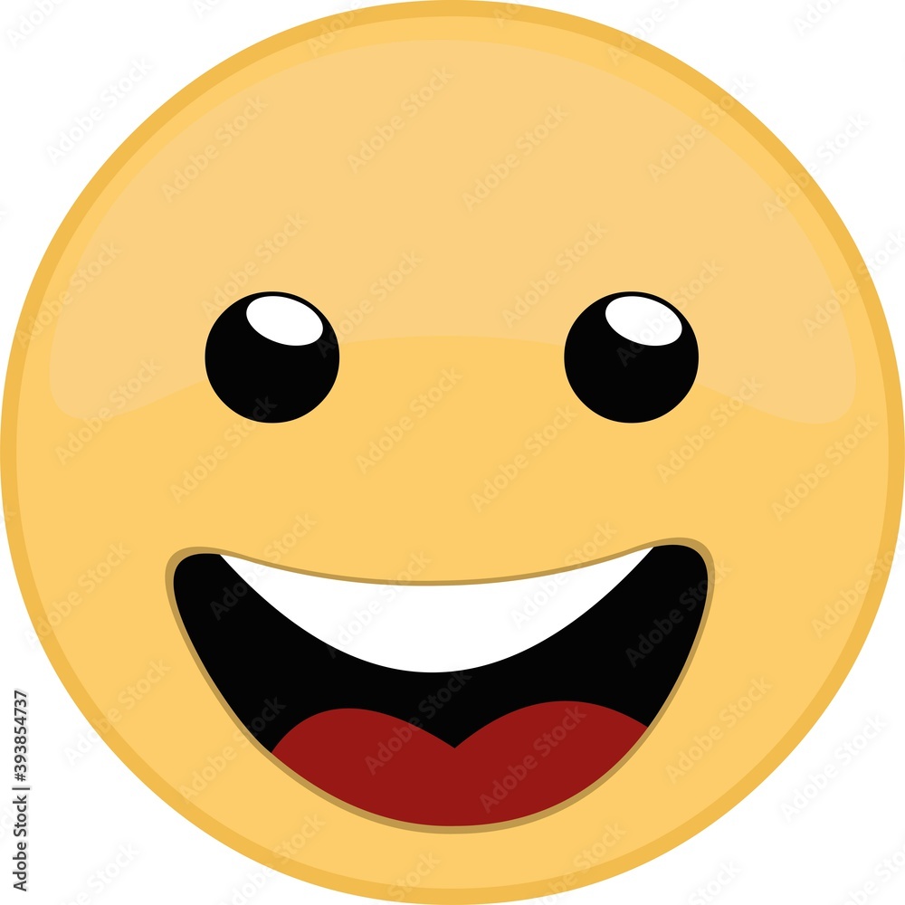 Vector illustration of a happy emoji