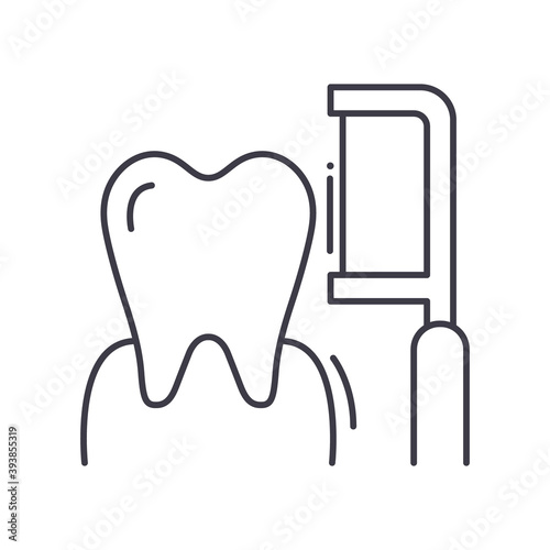 Dental floss icon, linear isolated illustration, thin line vector, web design sign, outline concept symbol with editable stroke on white background.