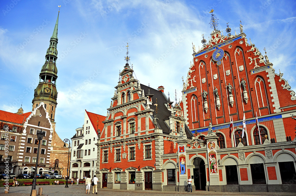 House of the Blackheads and Cathedral of St. Pete in Riga