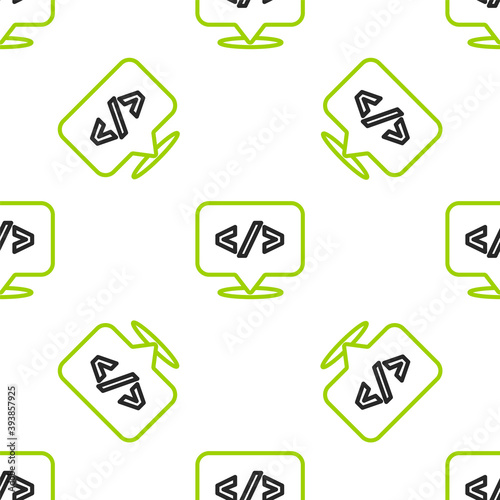 Line Web design and front end development icon isolated seamless pattern on white background. Vector.