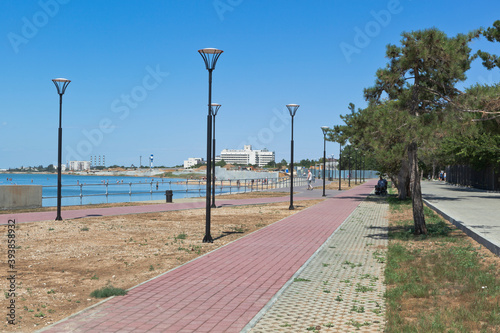 Wallpaper Mural Embankment along the shore of the Saki medicinal lake opposite the Burdenko sanatorium in the city of Saki, Crimea Torontodigital.ca