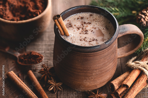 Cup of Hot Chocolate With Cinnamon Stick
