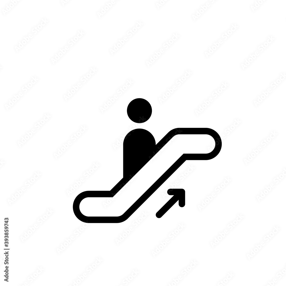 Symbol sign. Escalator down pictogram Symbol sign. Escalator down pictogram