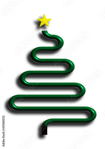 röhrenförmiger Tannenbaum mit Stern, Vektorgrafik, beliebig skalierbar
