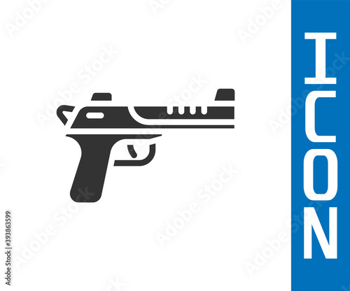 Grey Desert eagle gun icon isolated on white background. Vector.