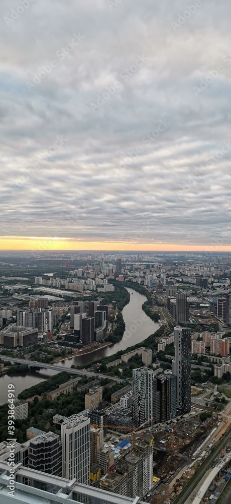 A beautiful view from the Oko tower in Moscow