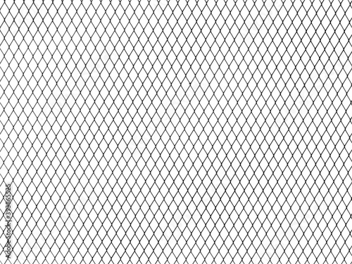 Decorative wire mesh of fence isolated on white background