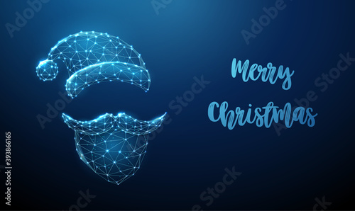 Abstract Santa Claus wear with beard, mustache and ha
