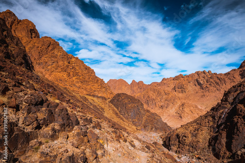 Mountain in arid Sinai desert Egypt Africa
