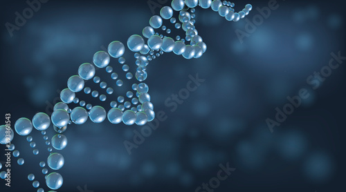 Abstract DNA structure. Helix human DNA structure. Genome futuristic Design. Medical Science background.