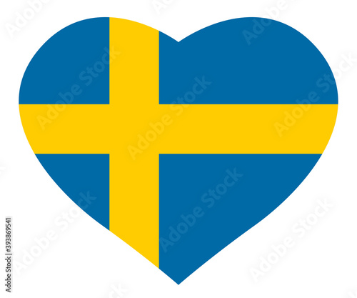 Heart with the swedish flag / vector, isolated
