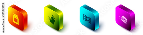 Set Isometric Online ordering and delivery, , Restaurant cafe menu and burger icon. Vector.