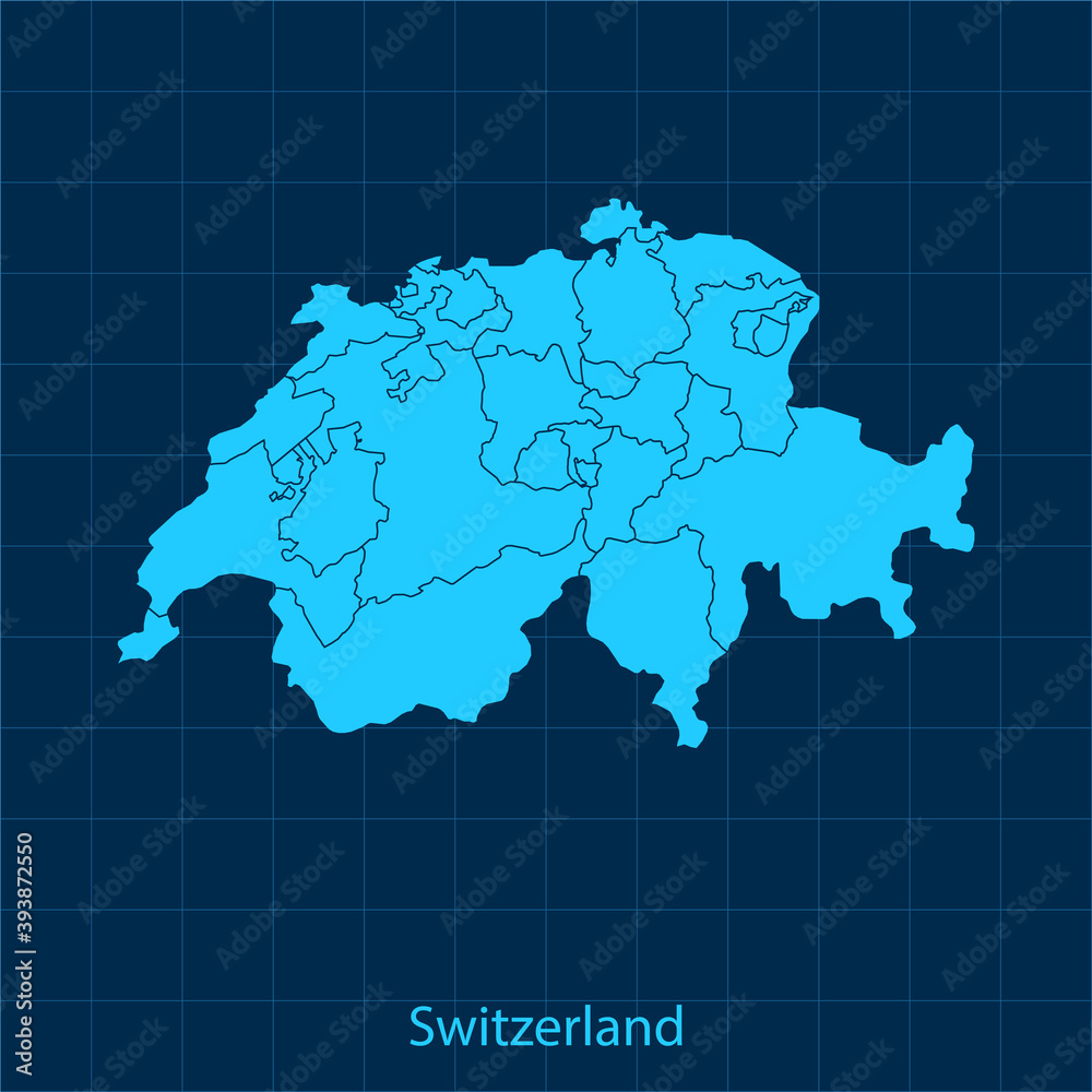 vector map of Switzerland