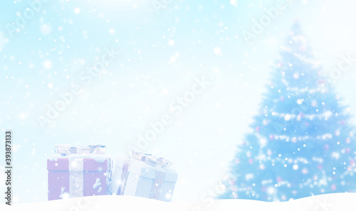 light blue outdoor christma...