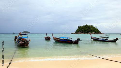 Tropical white sand beach on the island of Ko Lipe in Southern Thailand