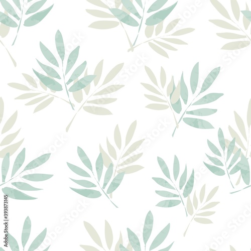 Seamless pattern branches with leaves. Design Beautiful print with leaves for textile vector.