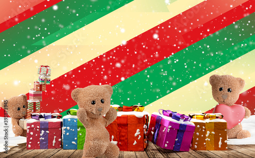 cute teddy bears and light ...
