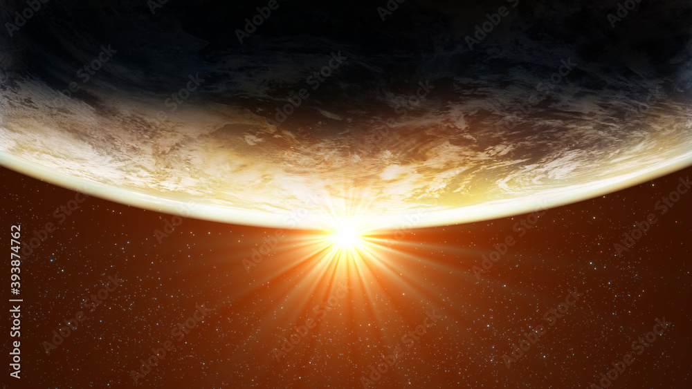 Earth with sun 3D Illustration Earth with sun 3D Illustration